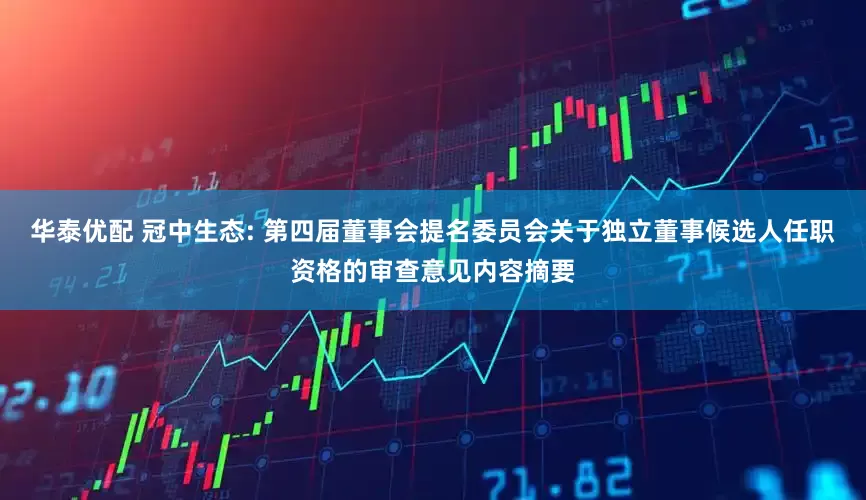 华泰优配 冠中生态: 第四届董事会提名委员会关于独立董事候选人任职资格的审查意见内容摘要