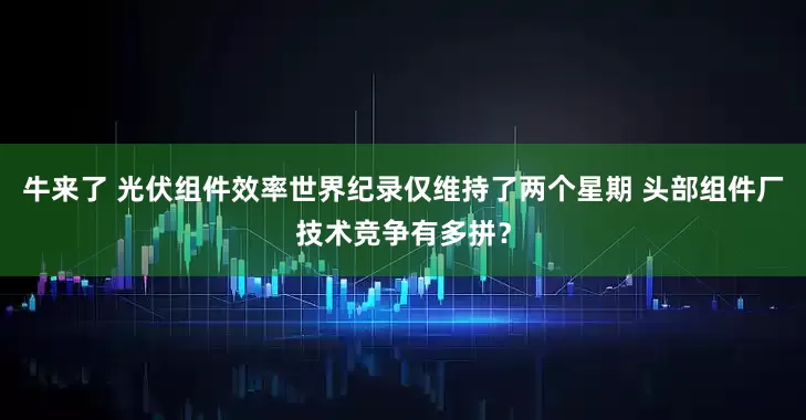 牛来了 光伏组件效率世界纪录仅维持了两个星期 头部组件厂技术竞争有多拼？