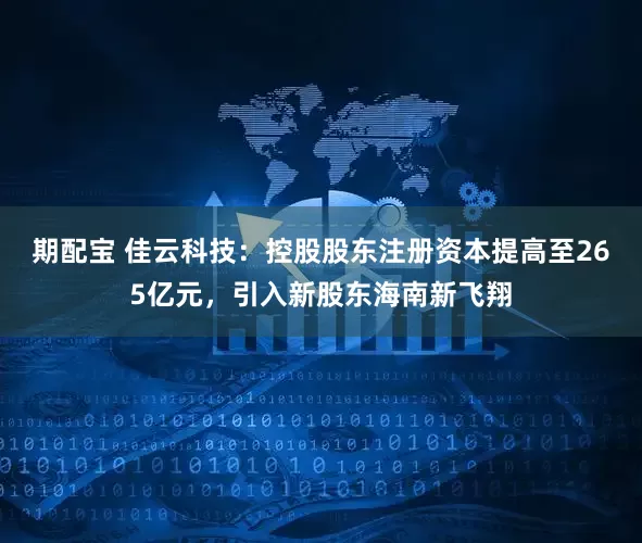 期配宝 佳云科技：控股股东注册资本提高至265亿元，引入新股东海南新飞翔